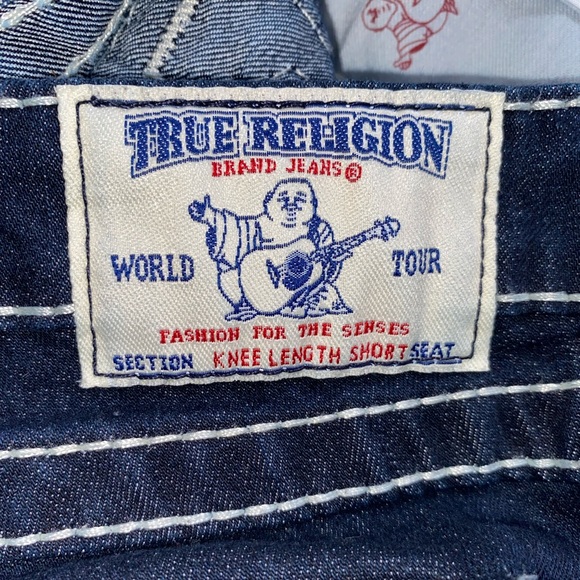 True religion |denim knee  length shorts | size 28 - Picture 3 of 9